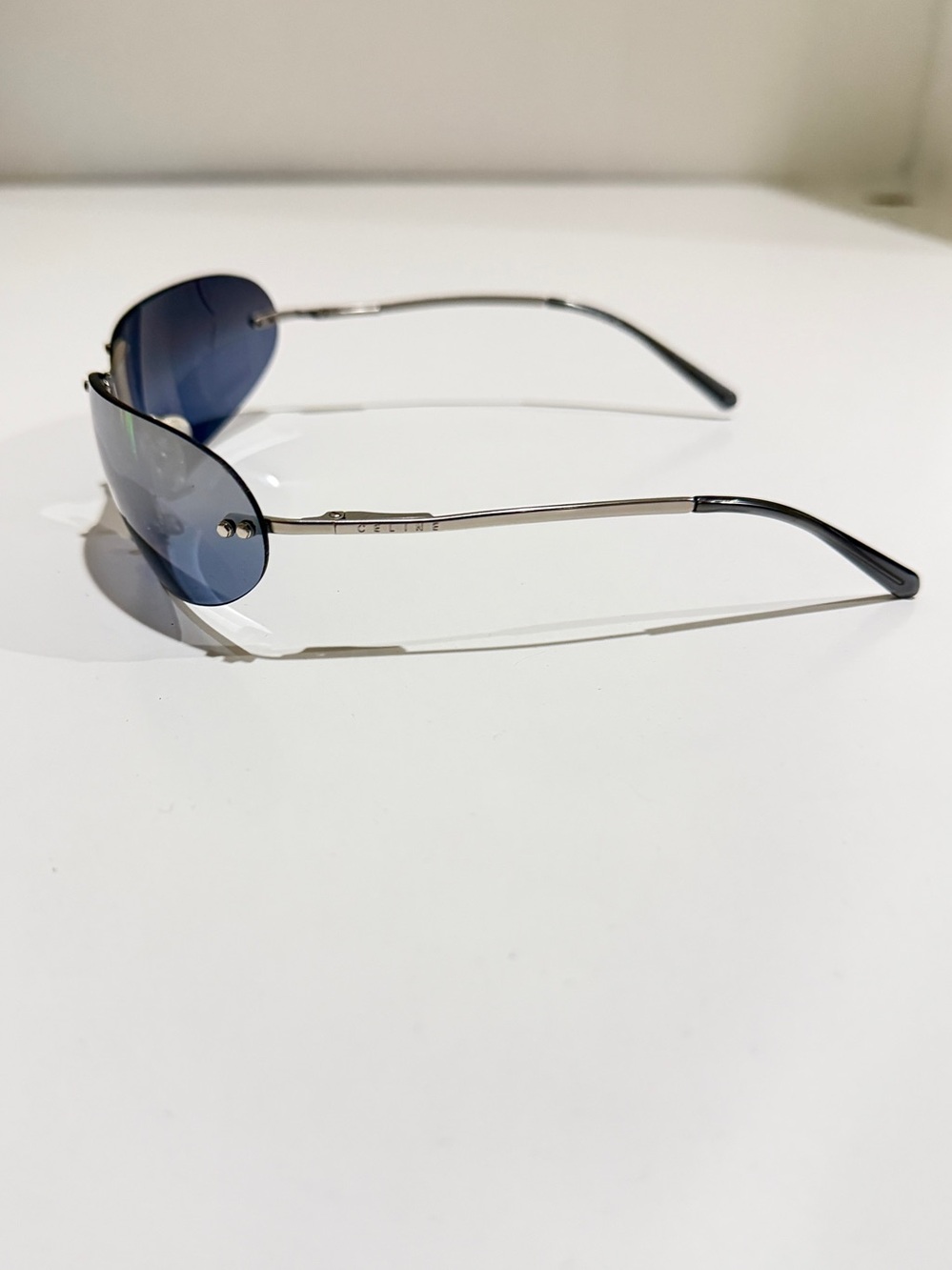 VTG Celine Triomphe Wrap Sunglasses SC 1032 Col. 581 Silver Y2K Deadstock Set - Picture 4 of 14